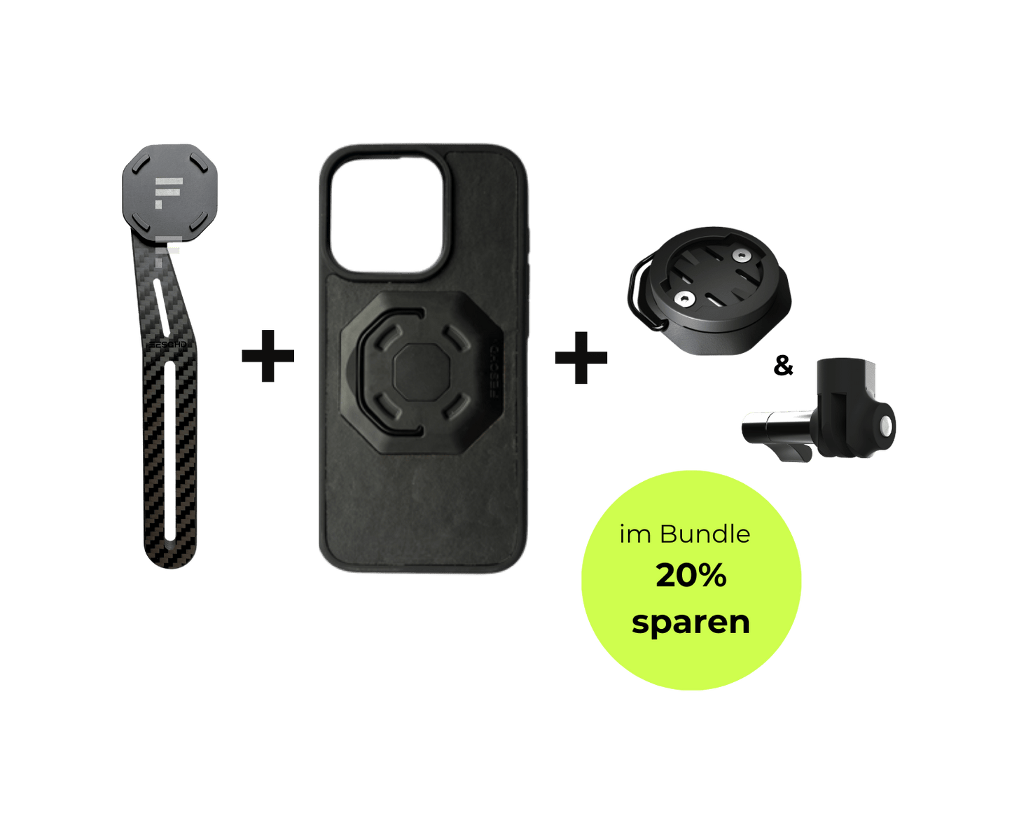 iPhone Bundle Aero FESCHD iPhone 15 Pro iPhone Bundle Aero + Zubehör Pack (GoPro Mount Aero + Adapter Radcomputer)