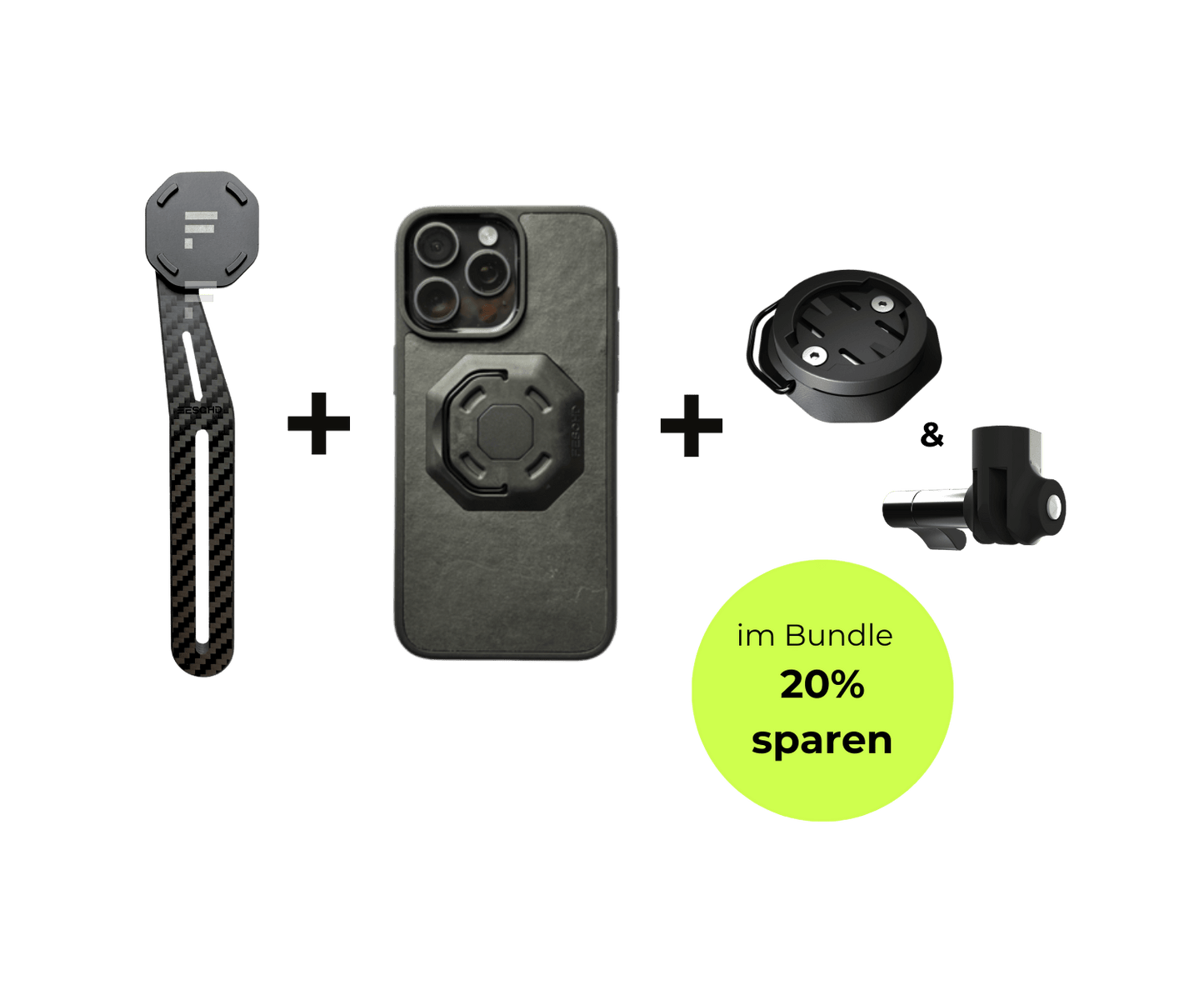 iPhone Bundle Aero FESCHD iPhone 15 Pro Max iPhone Bundle Aero + Zubehör Pack (GoPro Mount Aero + Adapter Radcomputer)
