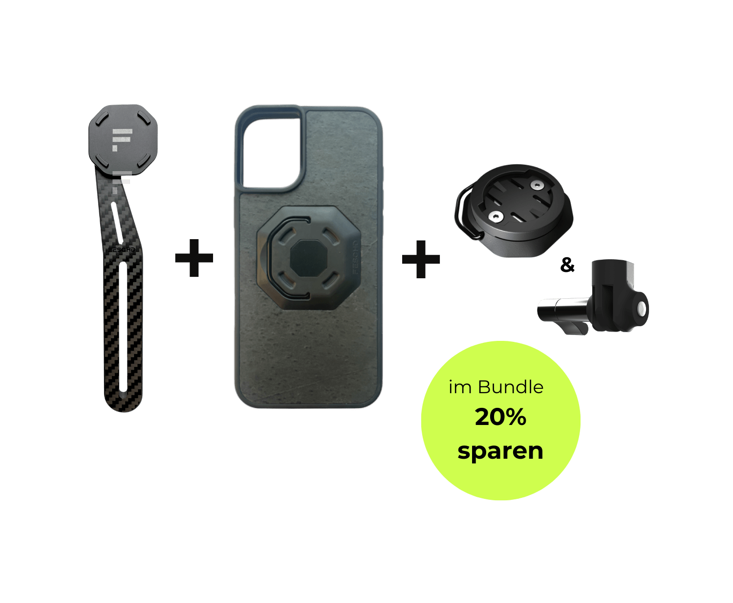 iPhone Bundle Aero FESCHD iPhone 16 Plus iPhone Bundle Aero + Zubehör Pack (GoPro Mount Aero + Adapter Radcomputer)